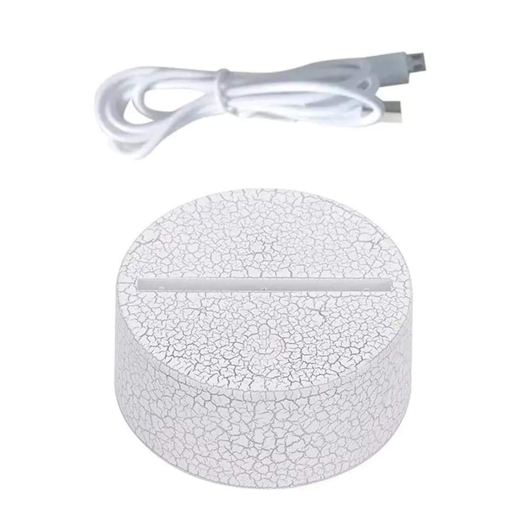 

10Pcs 3D LED Lamp Base Acrylic Night Light Base LED USB Touch Remote Control 7 Color-Adjust LED Lamp Base Lighting Accessories