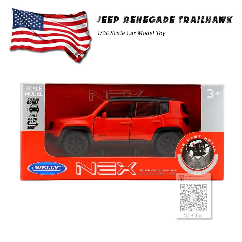 WELLY 1/36 весы Jeep Renegade Trailhawk мини SUV литая модель Металл отступить модели автомобиля