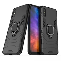 redmi 9a case luxury armor shockproof phone case for xiaomi redmi 9a 9c 9 magnetic metal finger ring protection back cover 6 53