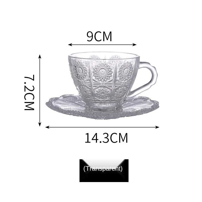 

Glass Cup Coffee Cup and Saucer Set Creative Simple Household Coffee Cup and Saucer with Saucer Tea Cup Set Set Glass Cup