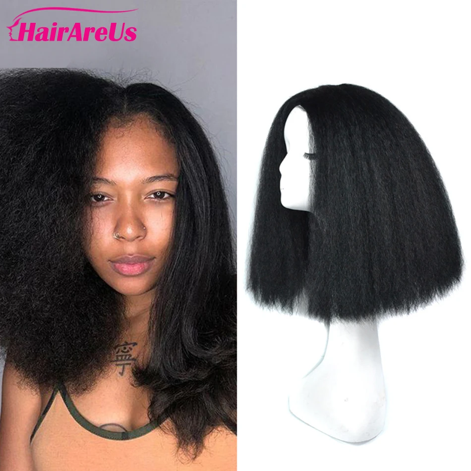 

Short Bob 4X4 Lace Closure Human Hair Wig For Women Pre Plucked Remy Brazilian Yaki Straight Lace Closure Human Hair Wig