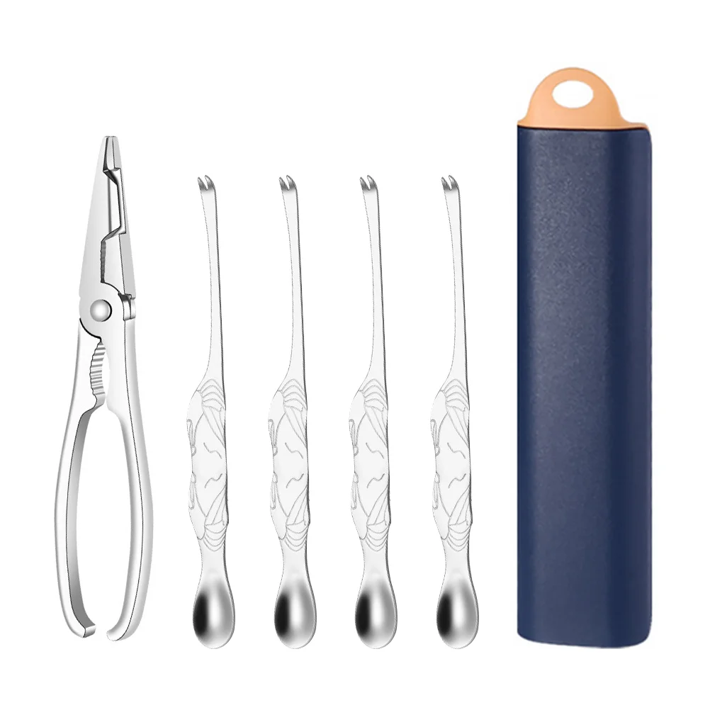 

5 шт. практичные инструменты для кормления крабов, инструменты для чистки крабов (синий)