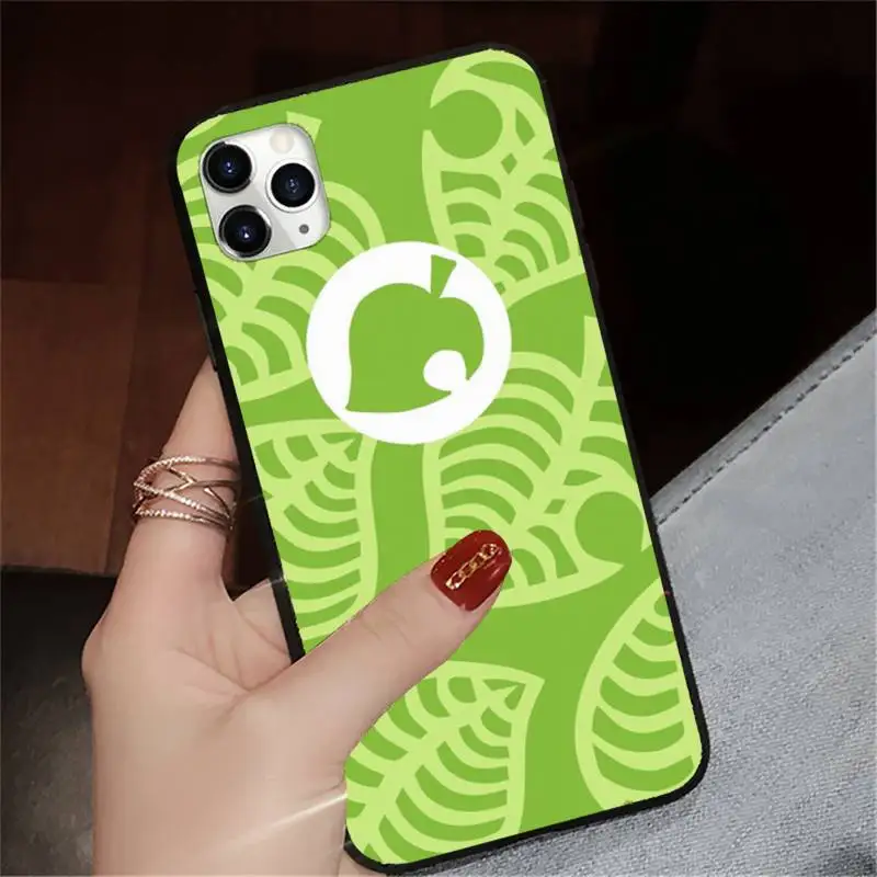 

Animal Crossing leaf plant pattern Phone Case for iPhone 11 12 pro XS MAX 8 7 6 6S Plus X 5S SE 2020 XR