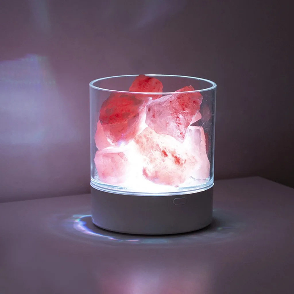 Лидер продаж товары 2020 светодиодная лампа с натуральным кристаллом и солью