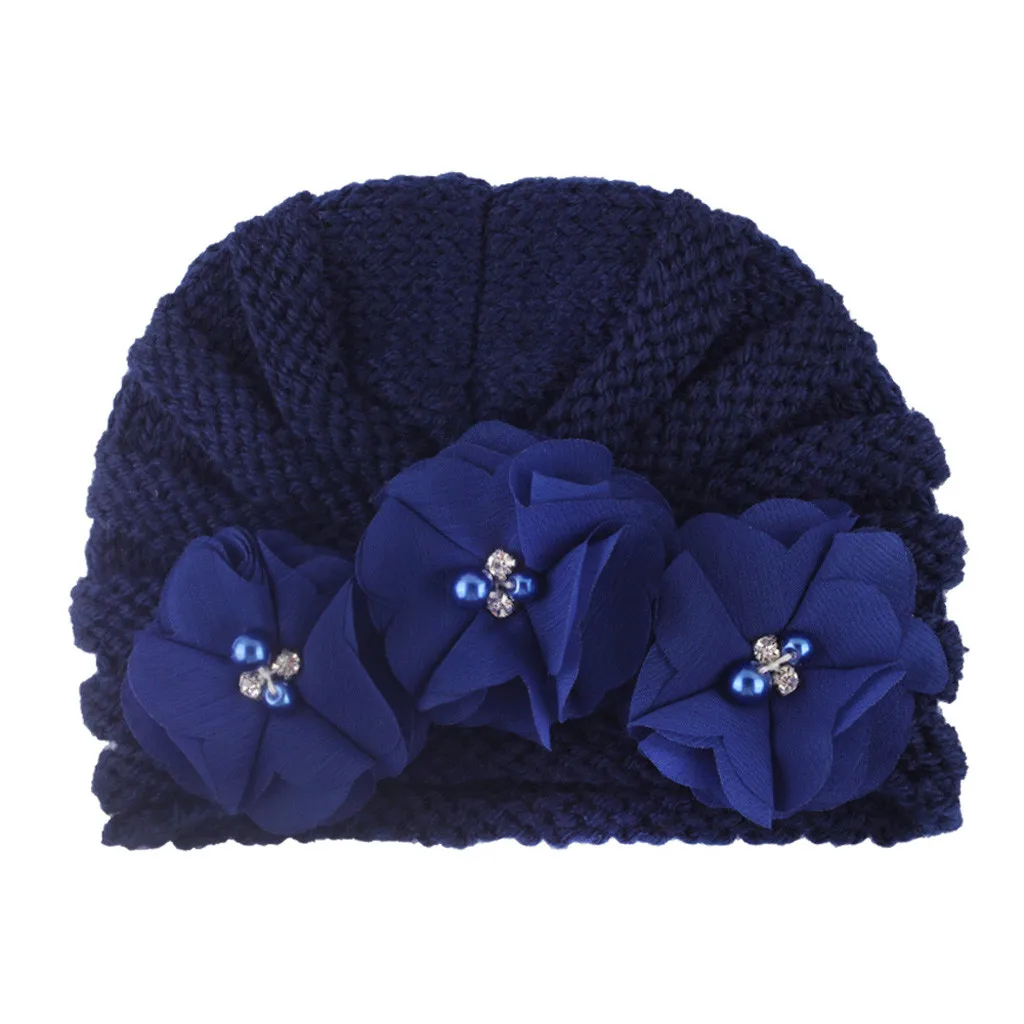 ARLONEET Newborn Baby Boy Girl Knitted Bead Turban Hat Hair Band Beanie Headwear Cap Sets with pom baby beanie | Детская одежда и