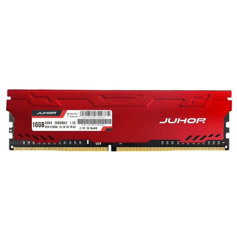 

Модуль памяти JUHOR 16G DDR4 RAM 2666MHz 1,2 V 288-Pin для компьютерных игр, подходит для настольных компьютеров, Общая память