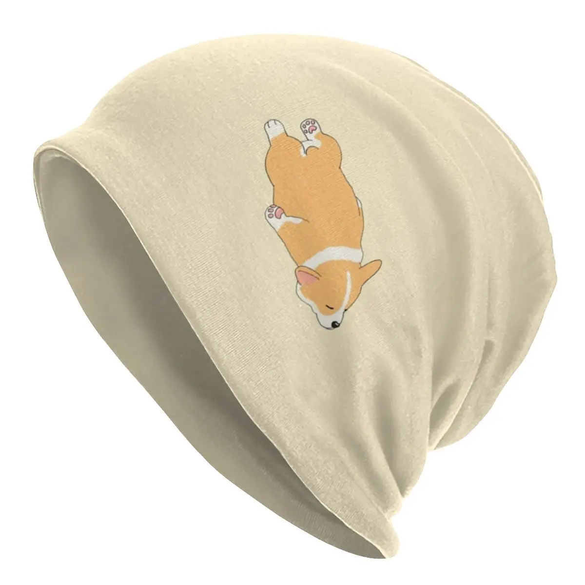 

Cute Sploot Sleeping Corgi Bonnet Hat Knitting Hats Autumn Winter Skullies Beanies Hats Unisex Men's Women's Winter Warm Cap