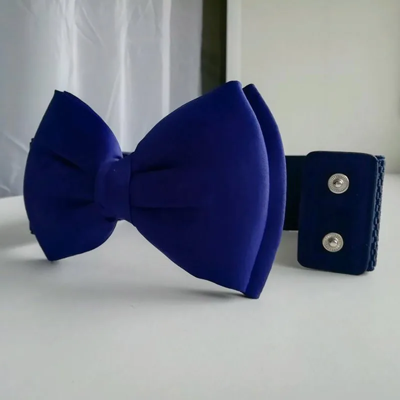 Модный женский шифоновый эластичный пояс с бантом широкий на талию однотонные