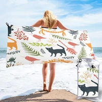 ultralight compact quick drying towel birds cats flowers twigs microfiber camping hiking hand face towel outdoor travel kits