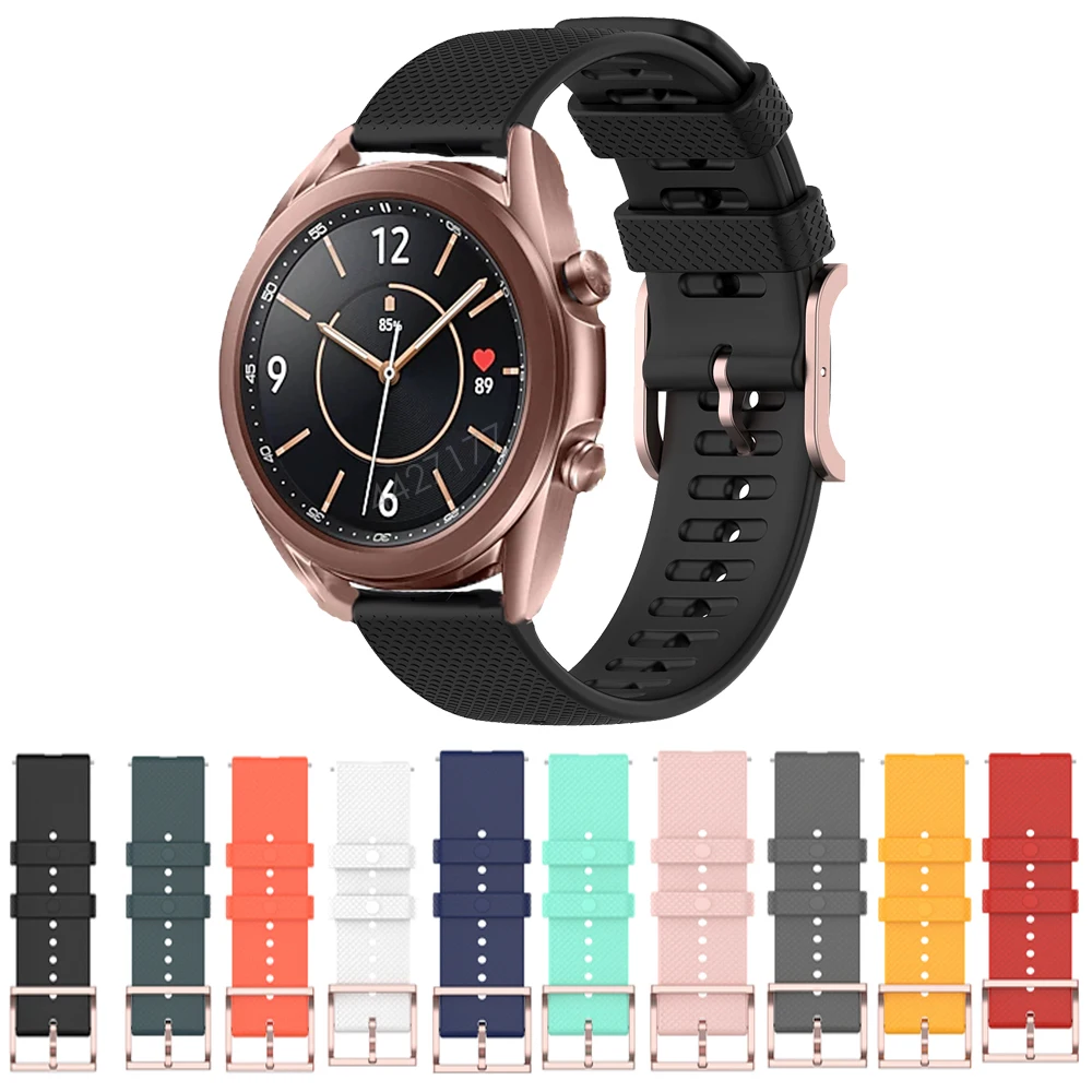 

Sport Silicone Wrist Strap for Samsung Galaxy Watch Active 3 41/Active 2 44 40 for Huami Amazfit GTR 42/GTS bracelet Accessories