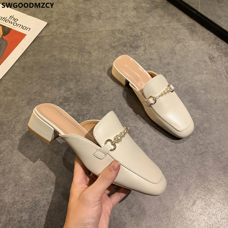 

Square Toe Heels Mules Shoes Women Slippers Women Summer 2021 High Heels Woman Slippers Pumps Women Shoes Ladies Slippers Scarpe
