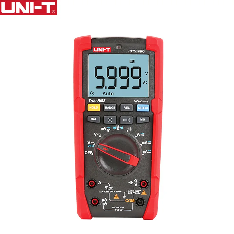 

UNI-T Digital Multimeter Auto Range VFC True RMS Tester Anti-burn AC DC Voltmeter Ammeter Duty Cycle Multi Meter UT15B UT17B Pro