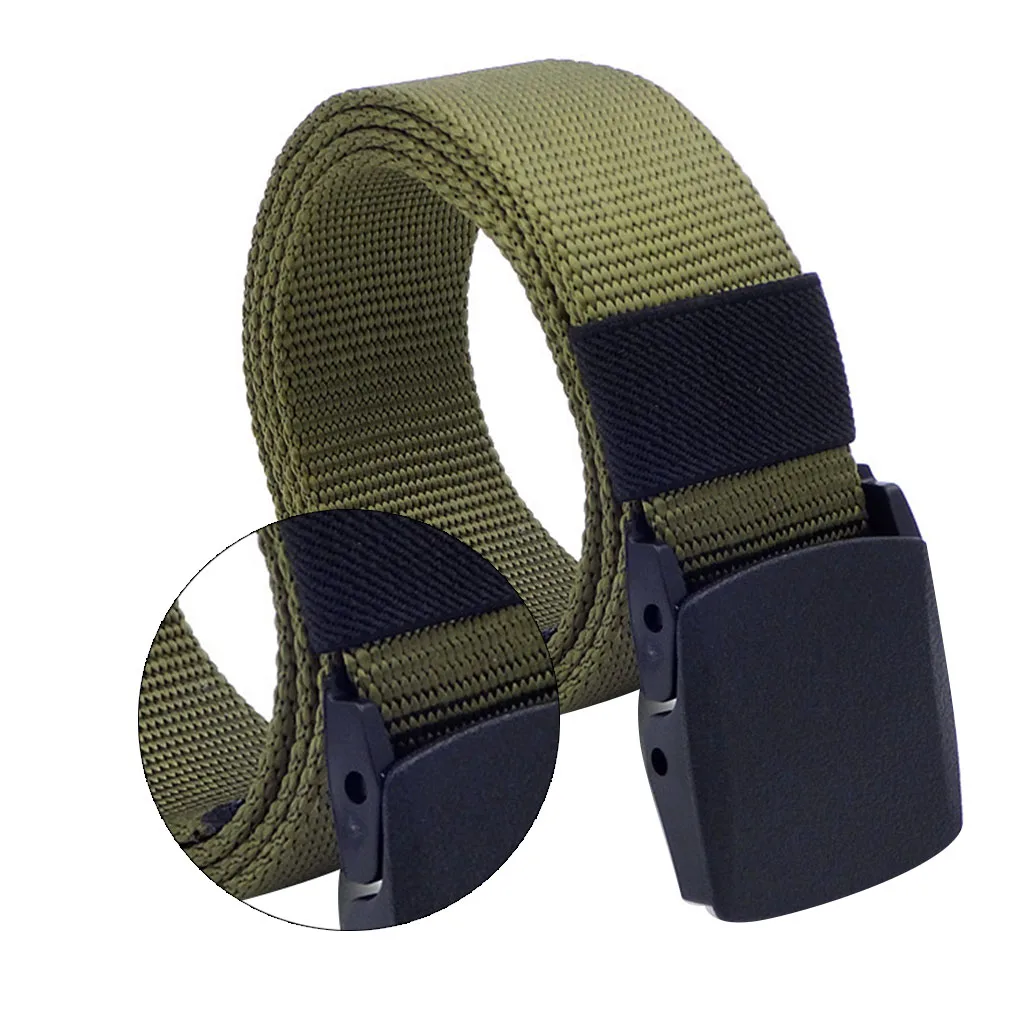 

Men's canvas belt casual fashion tactical belt alloy automatic buckle youth students belt outdoor sports training