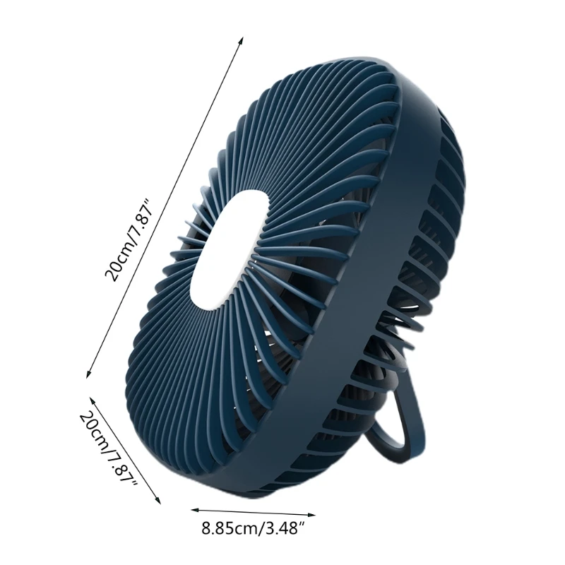 

Y5JF USB Rechargeable Hanging Fan with LED Lamp for d.r.itory BBQ Emergency Outages