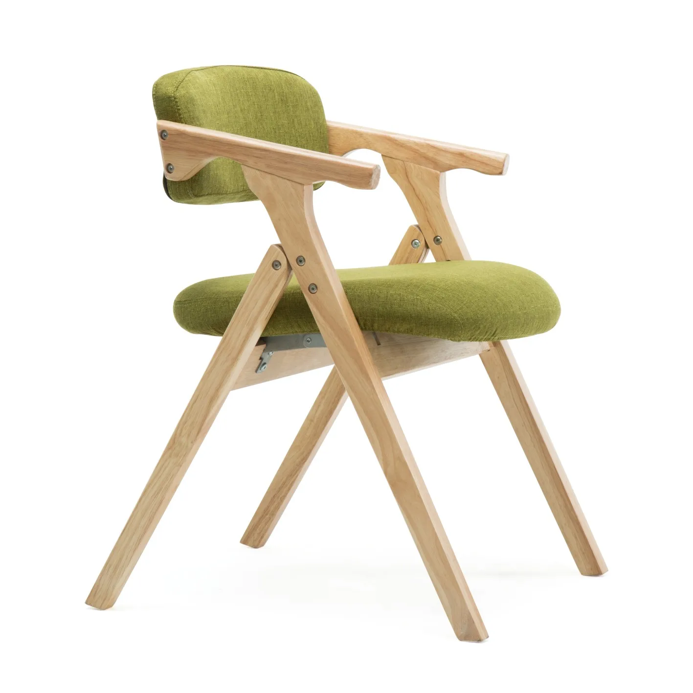 

Foldable Dining Chair Nordic Wooden Dining Chair Modern Minimalist Fabric Folding Chair Armrest Backrest Computer Chair