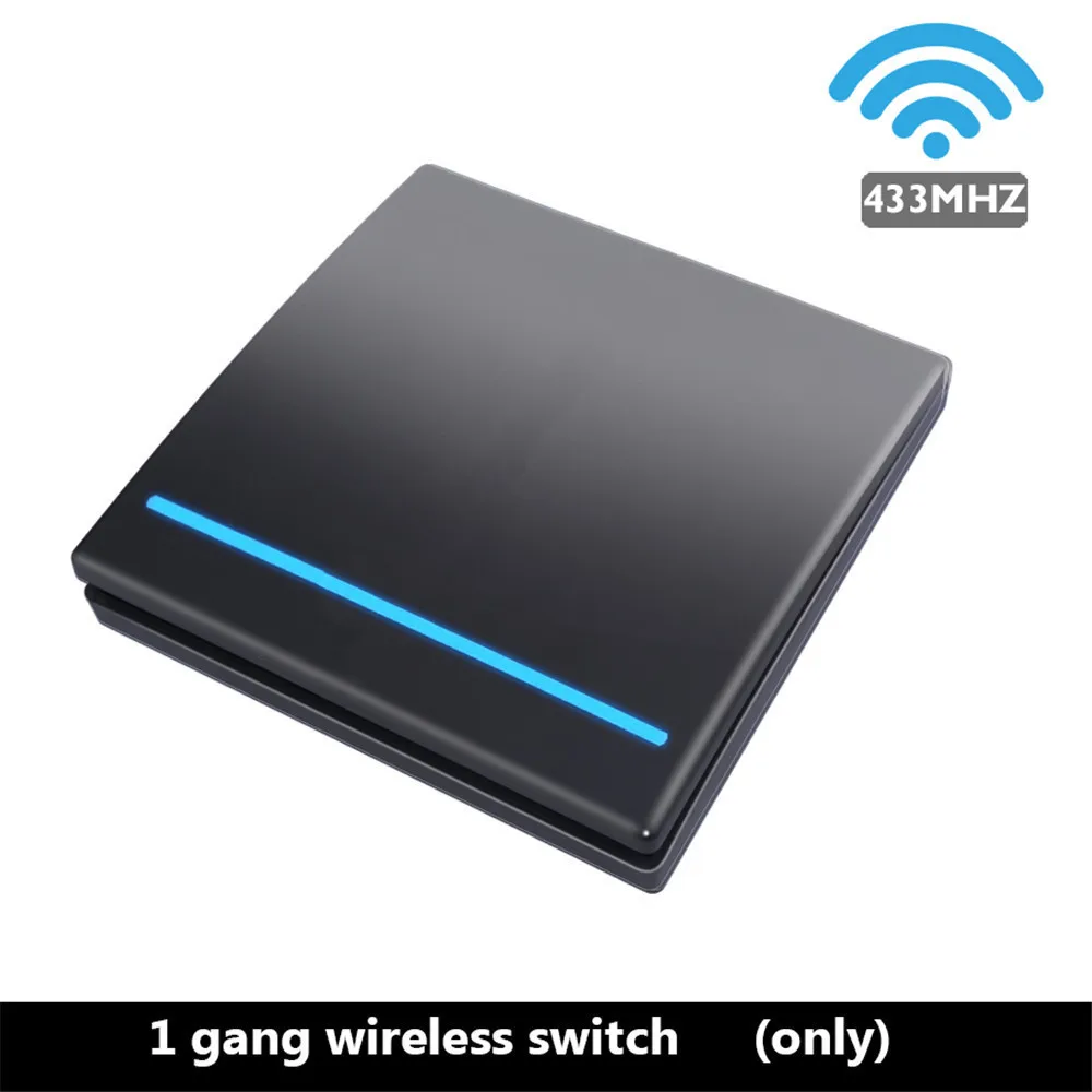 1 gang Switch BLACK SMATRUL Tuya Smart Life APP WiFi кнопочный переключатель светильник RF 433 МГц настенный DIY релейный таймер модуль Google Home Amazon Alexa 110 220 В - Color: 1 gang Switch BLACK
