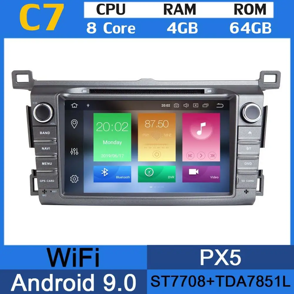8Core 4G RAM 64G GB " PX6 4 Гб+ 64 ГБ Android 9,0 Автомобильный мультимедийный dvd-радио GPS для Toyota RAV4 для Toyota Previa RAV 4 2012 2013 DSP CarPlay - Цвет: 8Core 4G RAM 64G GB