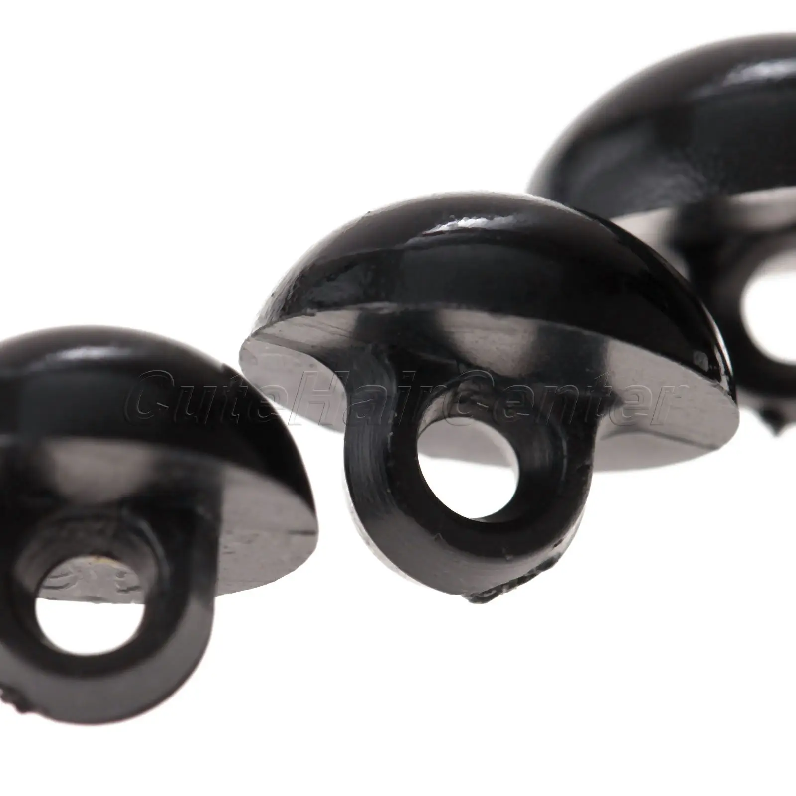 100 шт./1 коробка пластиковые пуговицы черный глянцевый хвостовик акриловые