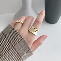 wholesale womens big wide open ring for women teen simple smooth metal gold silver color finger rings jewelry accessories