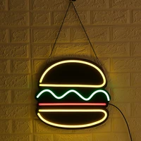 hamburger led neon light sign night light luminous art decorative lights plastic wall lamp for shop kids room holiday lighting