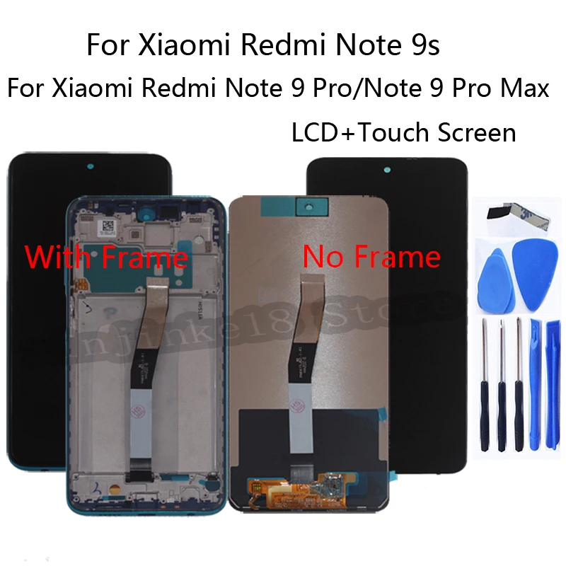 

Оригинальный чехол для Xiaomi Redmi Note 9S, ЖК-дисплей, сенсорный экран, дигитайзер, для сборки, для телефона Redmi Note 9 Pro Note 9 Pro Max ЖК ремонтный комплект
