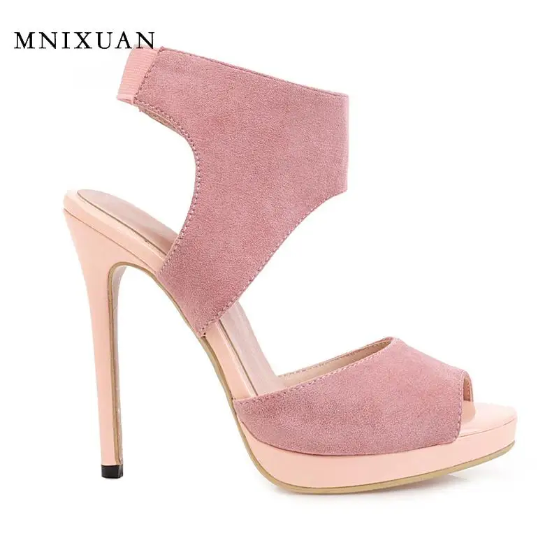 

Plus size high heel gladiator sandals shoes women 2020 summer new peep toe platform sandals woman party pink shoes plus size 43