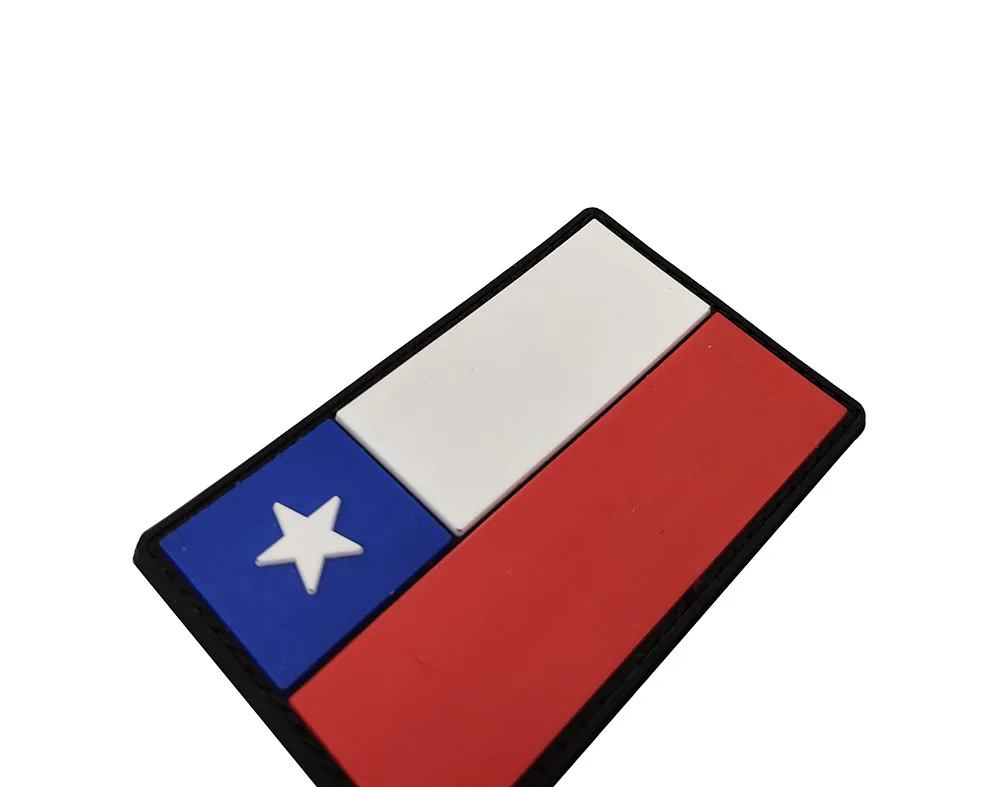 Тактический ПВХ патч Чили Флаг Вышивка Аппликации Значки Эмблемы аксессуар 8*5 см