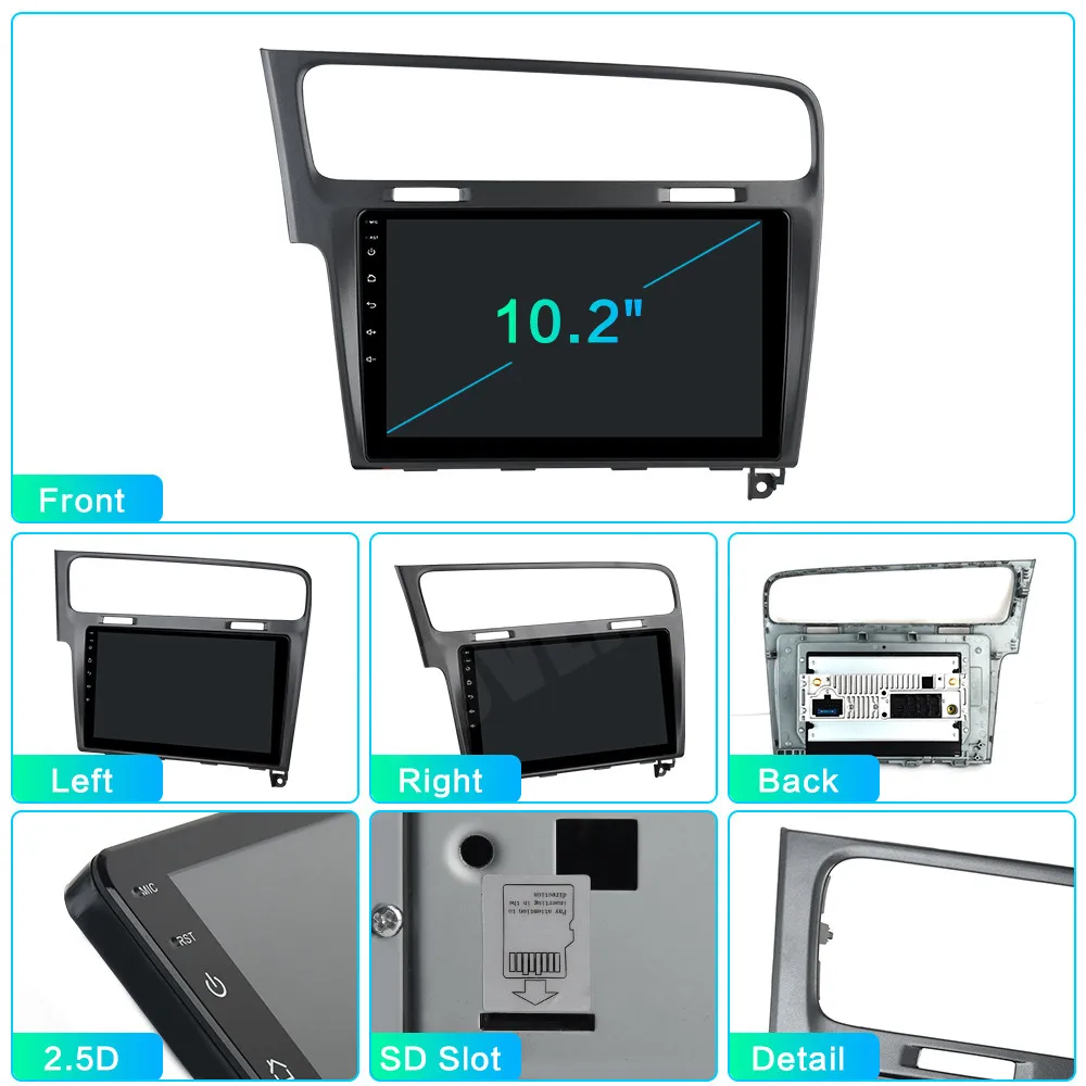 Автомобильный радиоприемник Octa Core Android 10 для Volkswagen VW Golf 7 MK7 VII 2013 2014 2015 2016 Стерео GPS