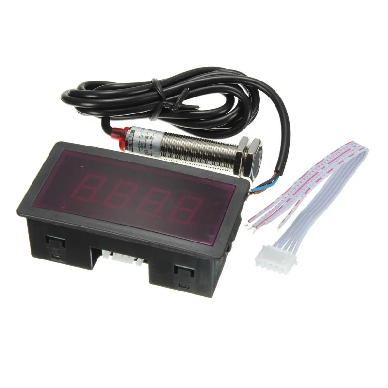 LED 4 Digital Tachometer RPM Speed Meter Red + NPN Hall Proximity Switch Sensor | Автомобили и мотоциклы