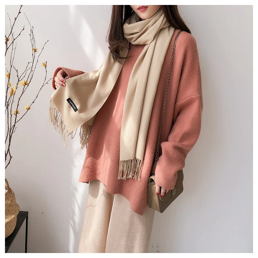 Женское трикотажное платье-свитер длинное прямое платье с круглым вырезом и