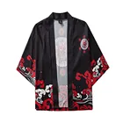 Кимоно женское с принтом, пляжный кардиган в японском стиле, Повседневная Уличная одежда с рукавом до локтя, рубашка в стиле оверсайз для гаваев, модная сорочка в стиле харуюку