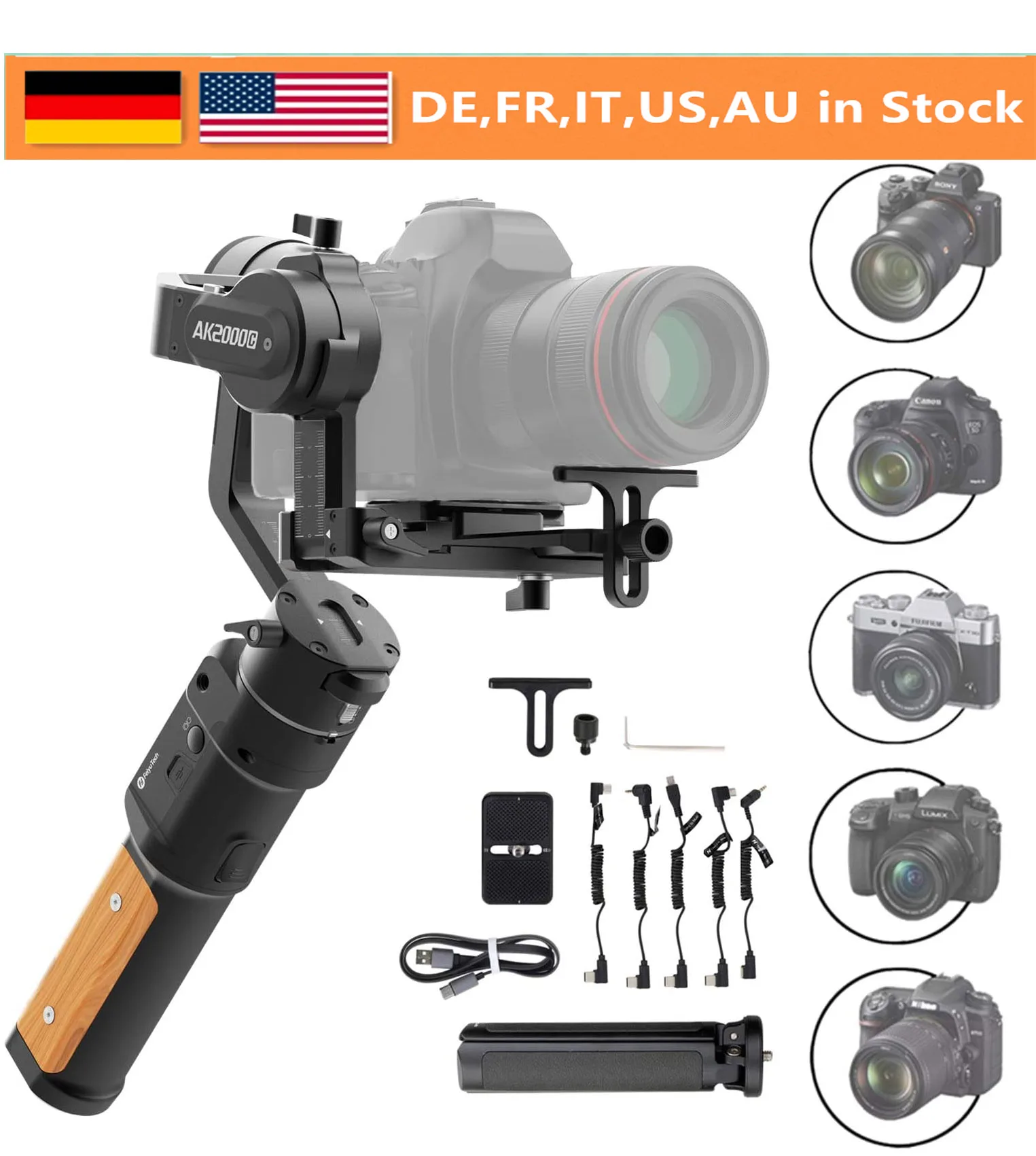 FeiyuTech AK2000C Камера стабилизатор складной Release Plate со стабилизатором DSLR 3 осевой и