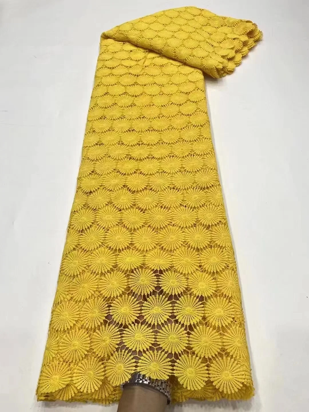 Чистый белый Африканский шнур кружевная ткань высококачественный из гипюра с