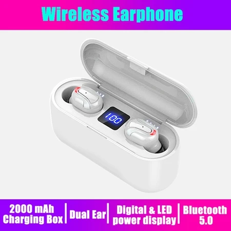 White OLLIVAN TWS 5,0 10D стерео настоящие беспроводные наушники водонепроницаемые Bluetooth наушники с двойным микрофоном для iPhone Xiaomi huawei - Цвет: White