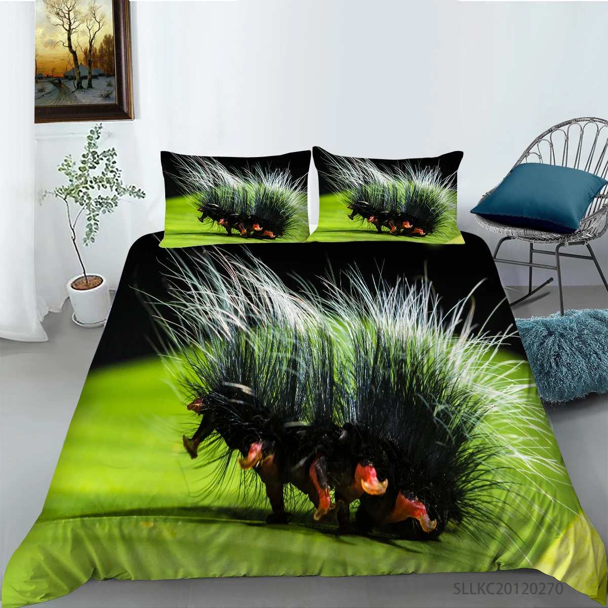 

3D Insect Printing White Duvet Cover Set For Kids Queen Twin Single Double King sizes Bedding Set 2/3pcs