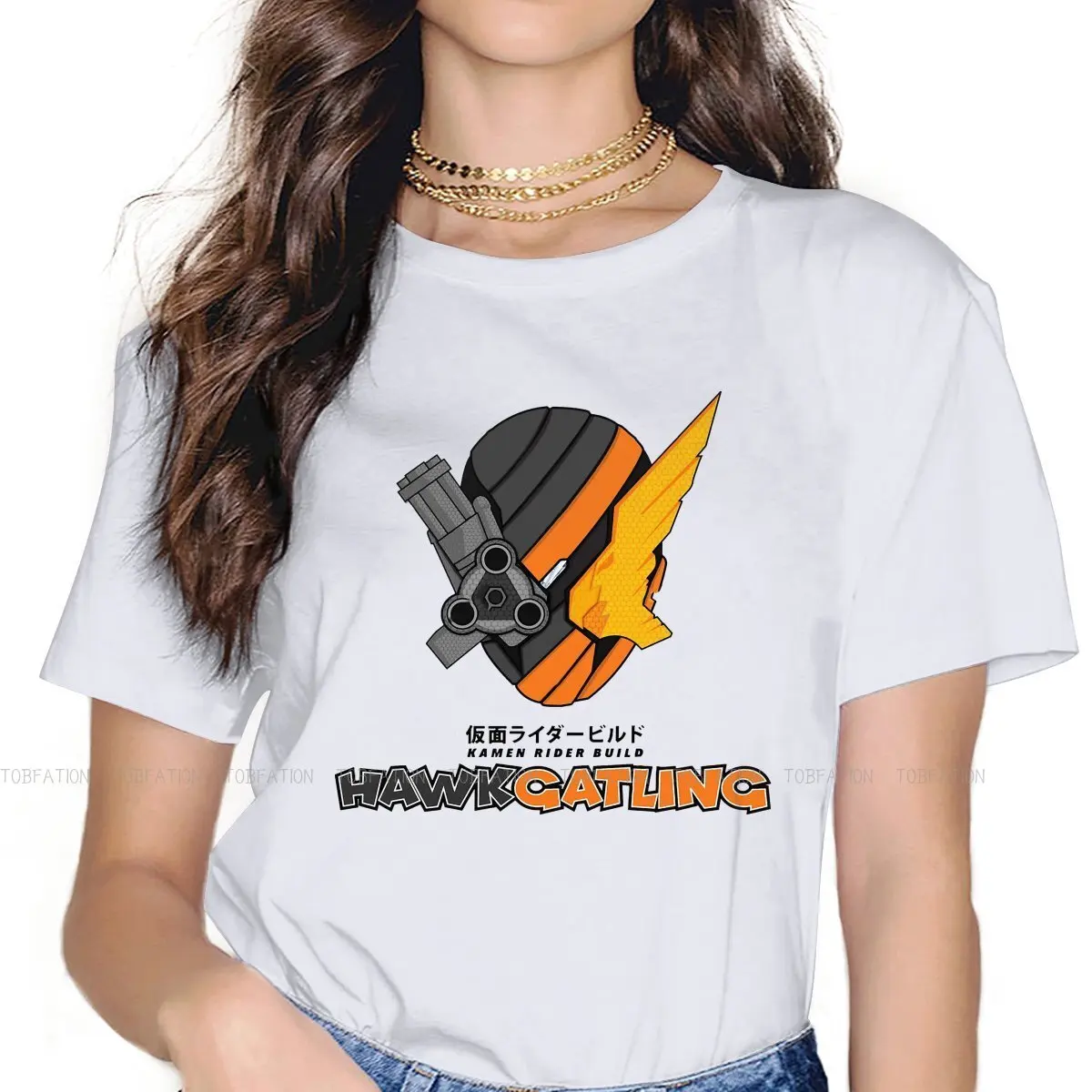 

Футболка с рисунком HawkGatling, футболка Kamen Rider в японском стиле для вождения, удобная футболка с коротким рукавом, уникальная 5XL