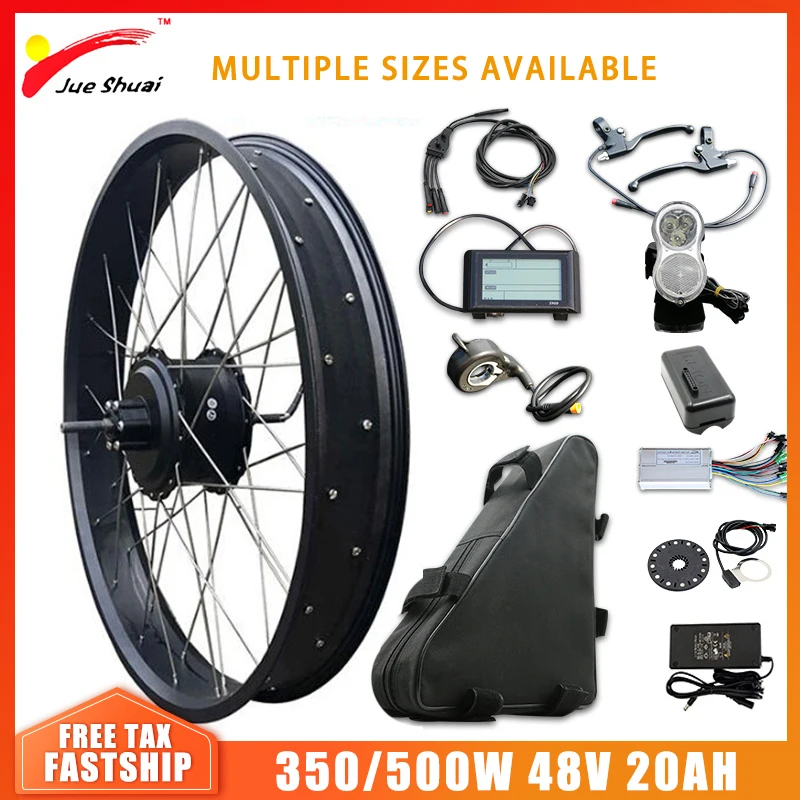 Verkauf Hohe Geschwindigkeit 48V 350/500W Hinten/Frront Motor Electric Bike Conversion Kit E Bike Kit Fett Reifen 26