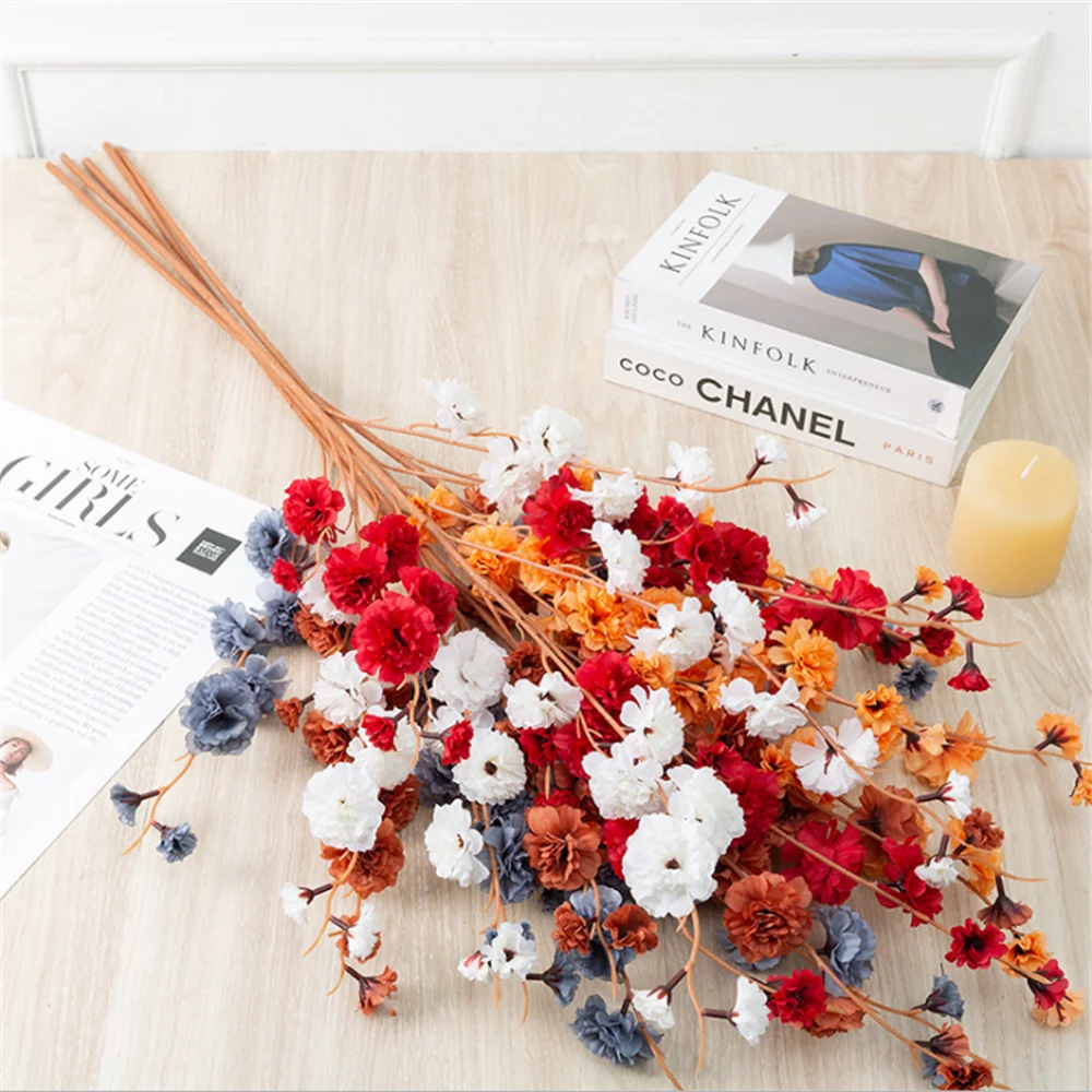 

105cm Simulation Crape Myrtle Flower Wedding Decoration Set Long Pole Floor Fake Flower Small Lilac DIY Home Autumn Decoration