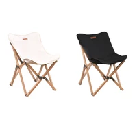 outdoor camping fishing chair camping butterfly chair accessories portable leisure canvas back beach solid wood chair