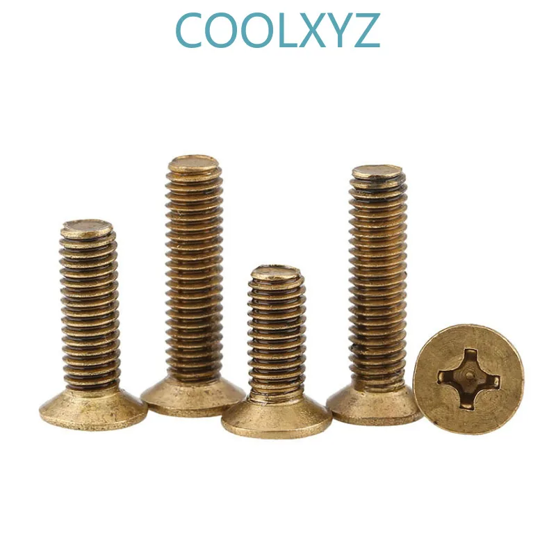 Cross Countersunk Head Brass Screw KM GB819 Philip's Flat Bolts Copper Machine Mini Screws M2 M2.5 M3 M4 15PCS | Обустройство