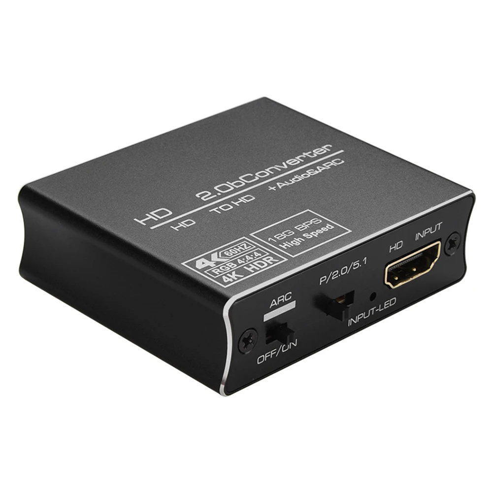 

HDMI-совместимый 2.0b аудио преобразователь адаптер сплиттер поддержка 4K 60 Гц SPDIF аудио экстрактор с ARC