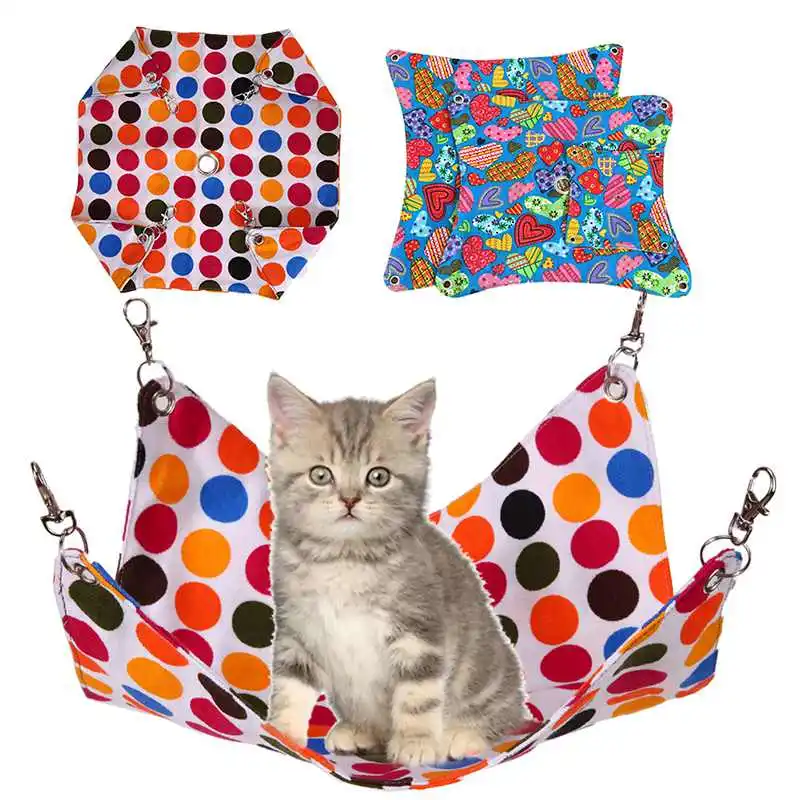 Dot Pet Hamster Hammock Mat Blanket Small Canvas Hanging With Hole for Chinchillas Squirrels Guinea Pigs | Дом и сад