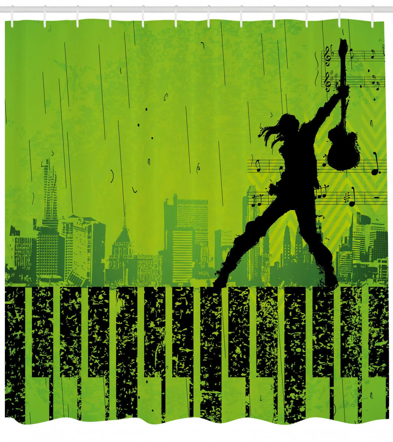 

Popstar Party Shower Curtain Music in the City Print Custom