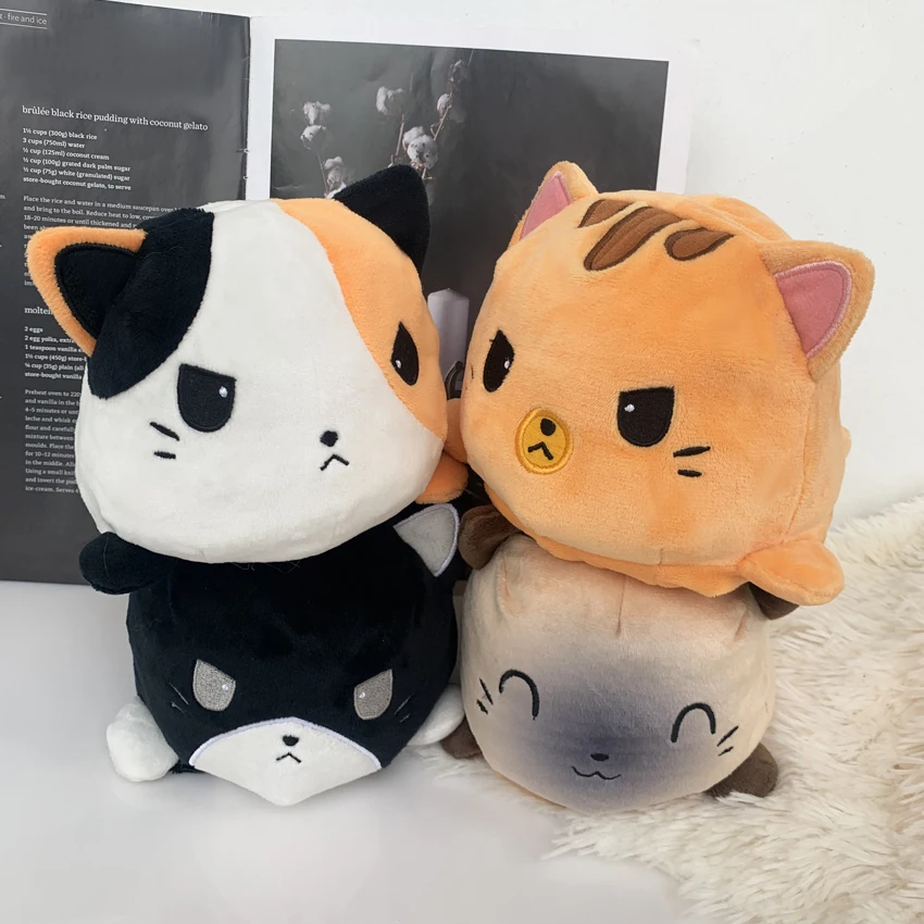 

Симпатичная мягкая имитация двухсторонней кошки, гэто пулпо, кукла для детей, рождественский подарок, двухсторонняя флип-плюшевая игрушка, ...