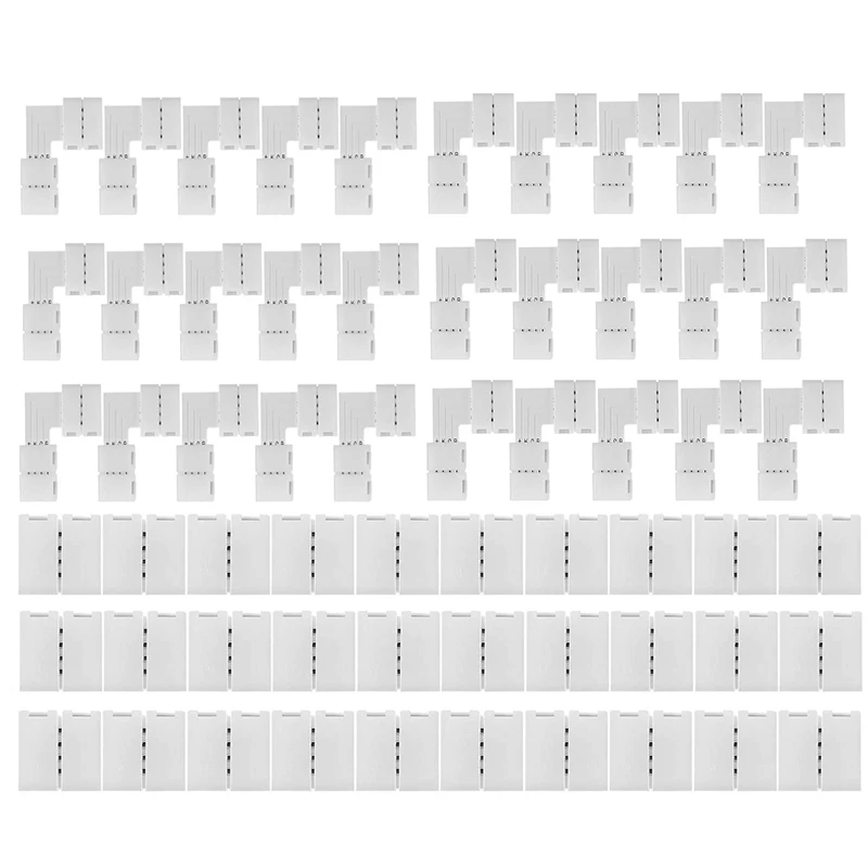 

4-Pin RGB LED Strip Connector L-Shaped + No Space for Multi-Color LED Strip