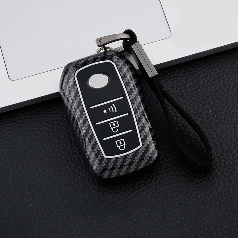 

Carbon fiber Silicone Car key Cover Case For Toyota Fortuner Hilux surf vigo revo Corolla Rav4 Highlander 2015 2016 2017 2018