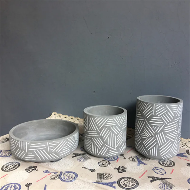 

Concrete Flower pot Silicone Mold Creative Combination of Decorative Pattern Simple Nordic Design Cement Pot vase Molds