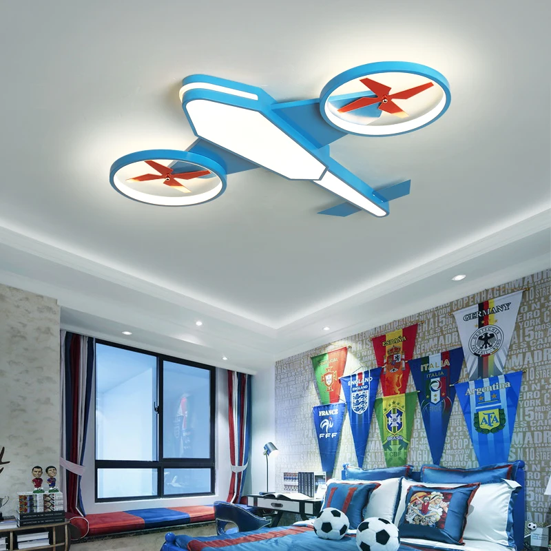 

Modern Ceiling Lamp Aircraft Led Chandeliers Light Airplane Blue Lighting Kids Home Lights for Children Room Light Fixtures