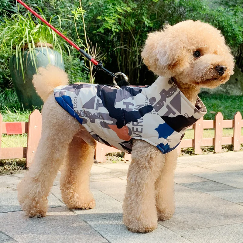 

Warm Dog Clothes Small Dog Dog Coat Windproof Waterproof Jacket Dog Clothes Teddy Bear Warm Cotton-padded Jacket In Winter