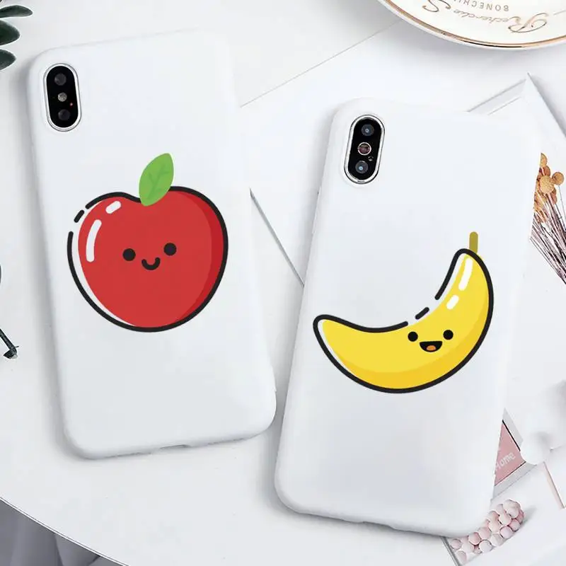 

Cartoon funny fruit food cute Phone Case Candy Color for iPhone 6 6S 7 8 11 12 XS X SE 2020 XR mini pro Plus MAX funda